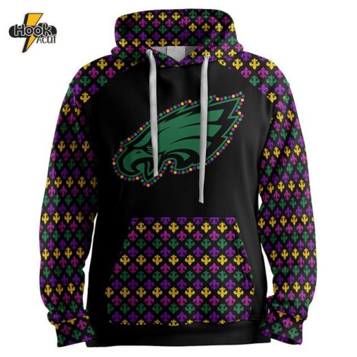 Mardi Gras Philadelphia Football Unisex Hoodie