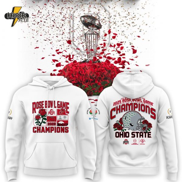 Ohio State Buckeyes 2025 Rose Bowl White Hoodie