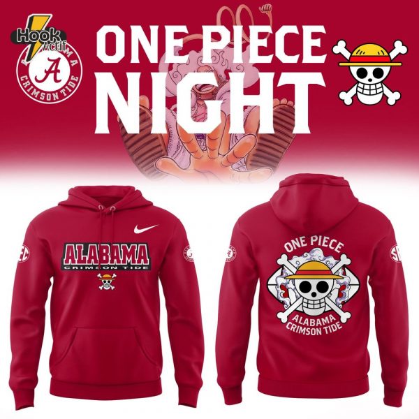 One Piece X Crimson Tide Limited Edition Hoodie - Anime & College Football Collab