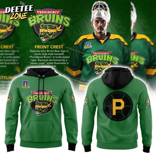 Providence Bruins Turtle Powered RI Comic Combo Hoodie Green