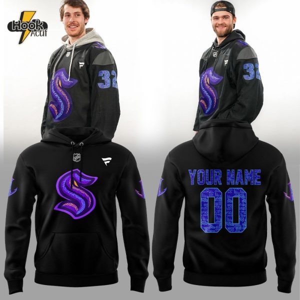 Seattle Kraken Black Hockey History Night Custom Name