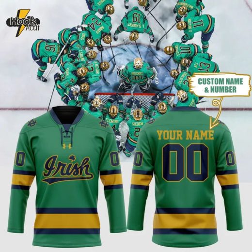 Special 2025 Green Notre Dame Hockey Jersey