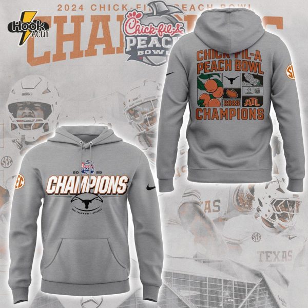 Texas Longhorns 2025 Peach Bowl Gray Hoodie