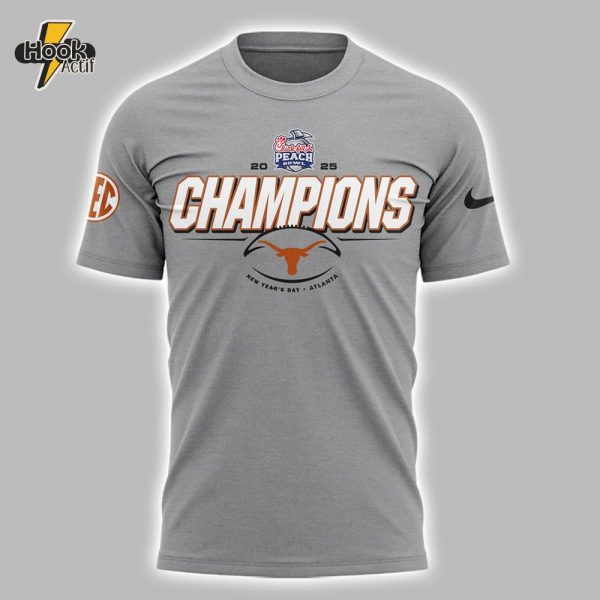 Texas Longhorns 2025 Peach Bowl Gray Tee – Buy Online at HookActif.com