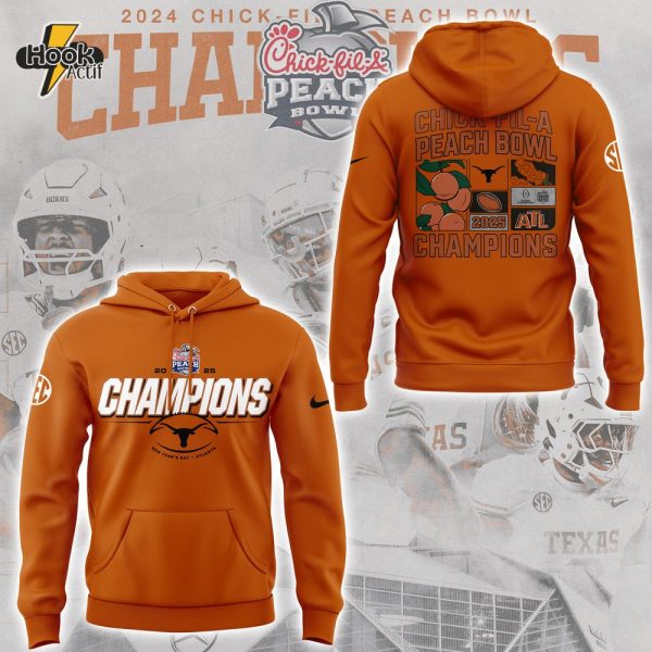 Texas Longhorns 2025 Peach Bowl Orange Hoodie