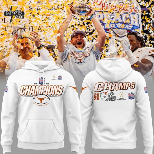 Texas Longhorns 2025 Peach Bowl White Hoodie