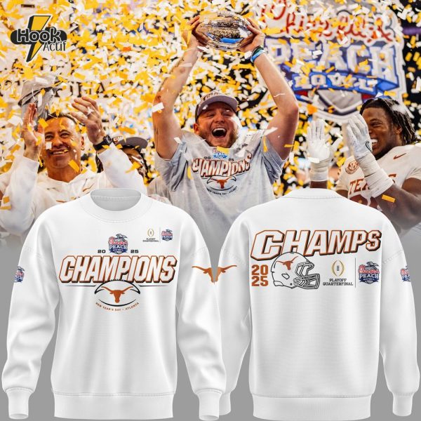Texas Longhorns 2025 Peach Bowl White Sweatshirt
