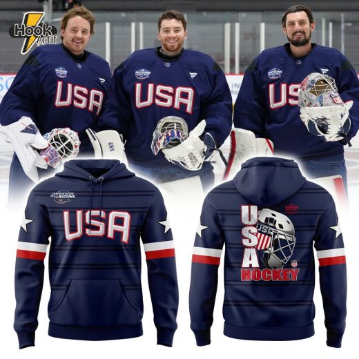 USA Fanatics Athletic Navy 2025 4 Nations Face Off Defender Poly Fleece Pullover Hoodie