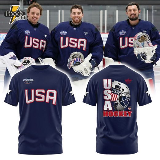 USA Fanatics Athletic Navy 2025 4 Nations Face Off Defender Poly Fleece Pullover Tshirt