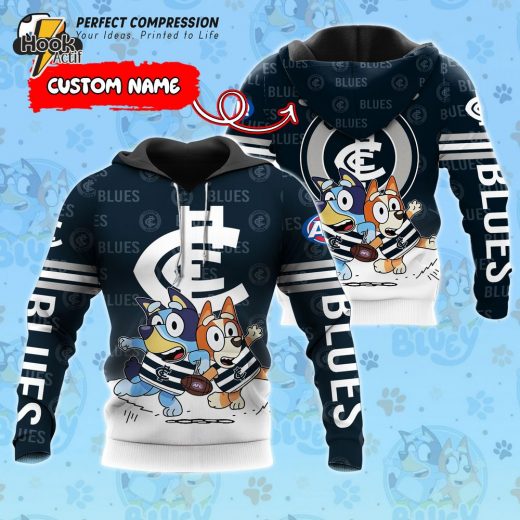 AFL Carlton Blues And Bluey Personalized Hoodie – New 2025