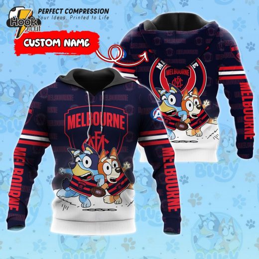 AFL Melbourne Demons And Bluey Personalized Hoodie – New 2025