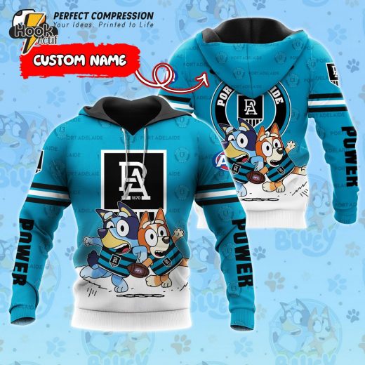 AFL Port Adelaide Power And Bluey Personalized Hoodie – New 2025