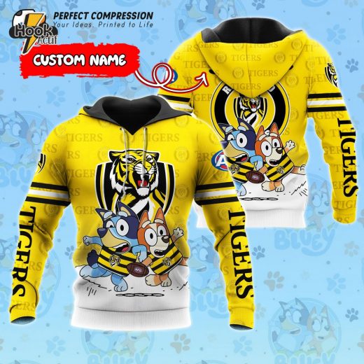 AFL Richmond Tigers And Bluey Personalized Hoodie – New 2025