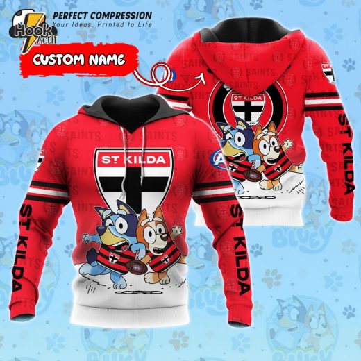 AFL St Kilda Saints And Bluey Personalized Hoodie – New 2025