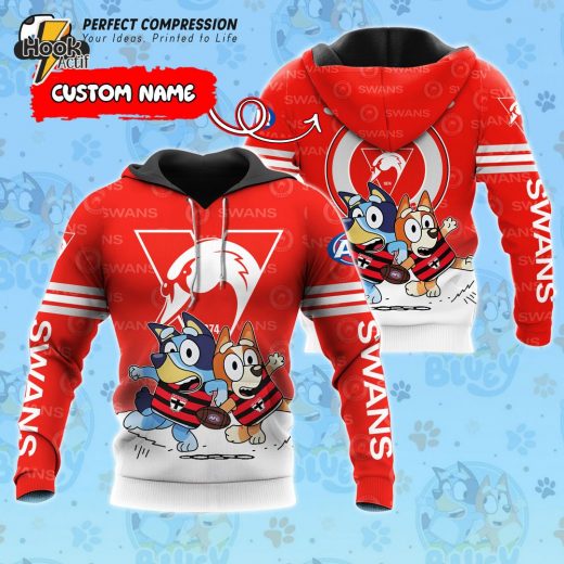 AFL Sydney Swans And Bluey Personalized Hoodie – New 2025