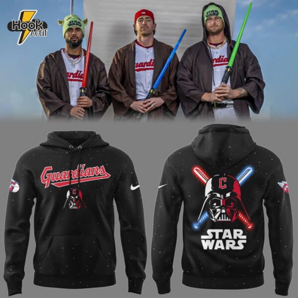 Cleveland Guardians Limited Guardians x Star Wars Lightsaber 2025 Black Hoodie