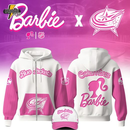 Columbus Blue Jackets x Barbie Night Game Limited Edition Zip Hoodie 2025