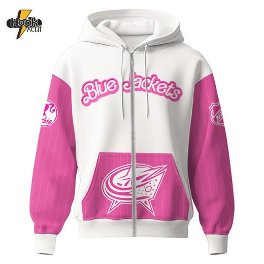 Columbus Blue Jackets x Barbie Night Game Limited Edition Zip Hoodie 2025