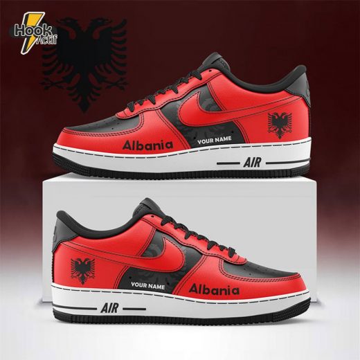 Customize Albania Flag & Coat of Arms AF1 Sneakers – Custom Edition