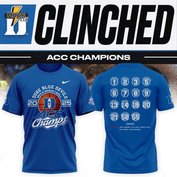 Duke Men's Basketball ACC Champions 2025 Nike Blue T-Shirt – Special Edition