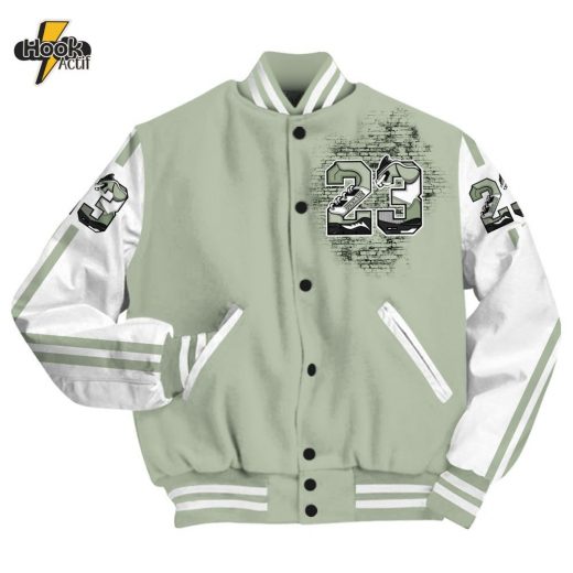 Dunkare Seafoam Sail 4s Varsity Jacket – Custom Name & Number 23 5s Edition