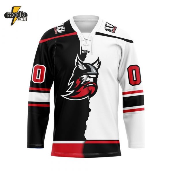 ECHL Adirondack Thunder Personalized Mix Design Lace-Up Hockey Jersey