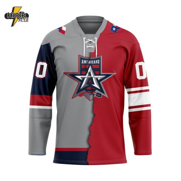 ECHL Allen Americans Personalized Mix Design Lace-Up Hockey Jersey