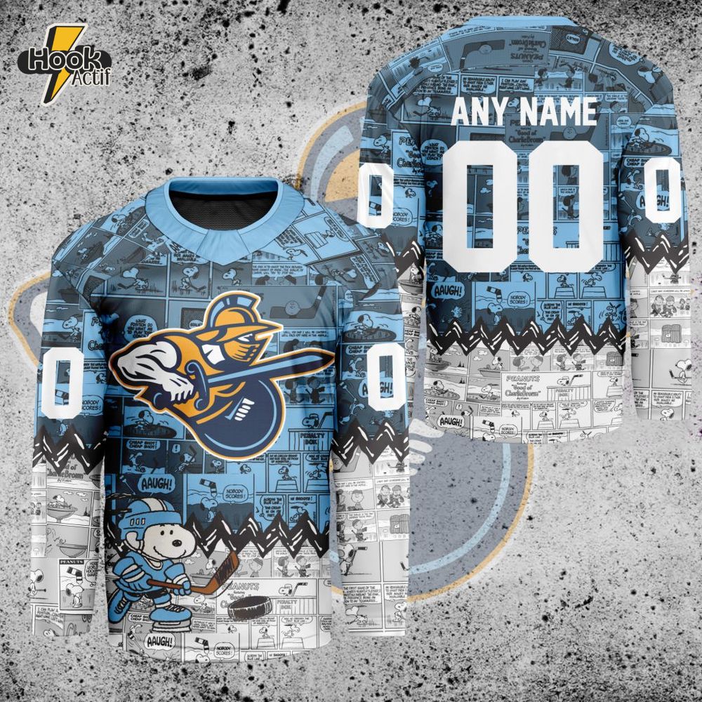 ECHL Atlanta Gladiators Peanuts 75th Anniversary Premium Hockey Jersey ECHL Atlanta Gladiators Peanuts 75th Anniversary Premium Hockey Jersey