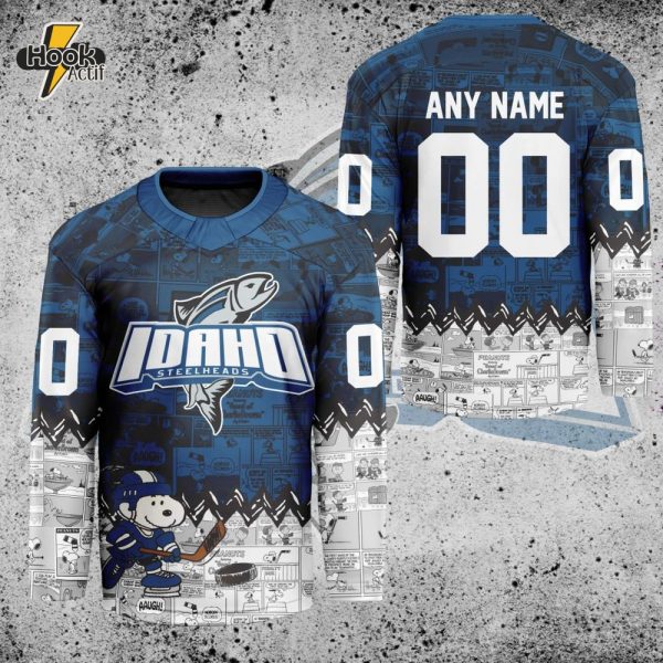 ECHL Idaho Steelheads Peanuts 75th Anniversary Premium Hockey Jersey