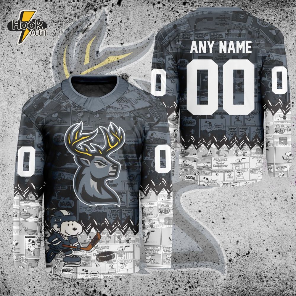 ECHL Iowa Heartlanders Peanuts 75th Anniversary Premium Hockey Jersey ECHL Iowa Heartlanders Peanuts 75th Anniversary Premium Hockey Jersey