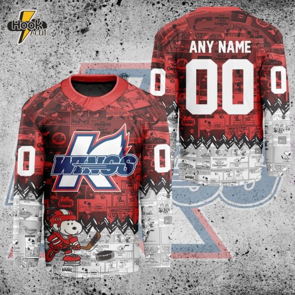 ECHL Kalamazoo Wings Peanuts 75th Anniversary Premium Hockey Jersey