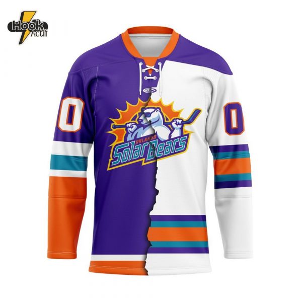 ECHL Orlando Solar Bears Personalized Mix Design Lace-Up Hockey Jersey