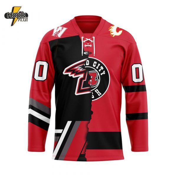 ECHL Rapid City Rush Personalized Mix Design Lace-Up Hockey Jersey