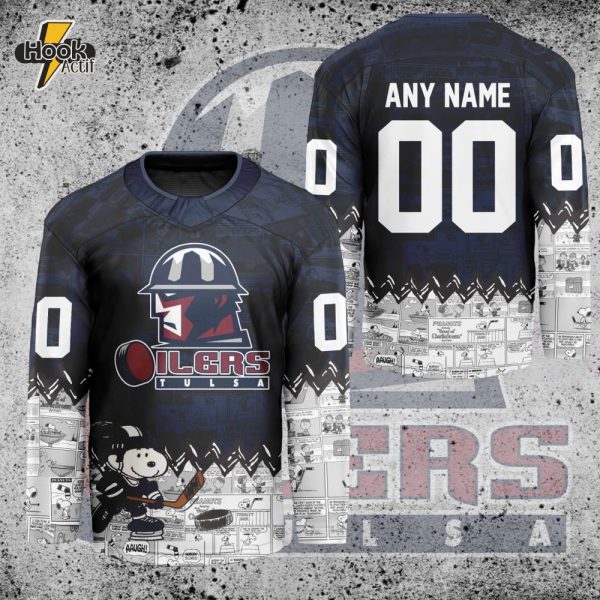 ECHL Tulsa Oilers Peanuts 75th Anniversary Premium Hockey Jersey