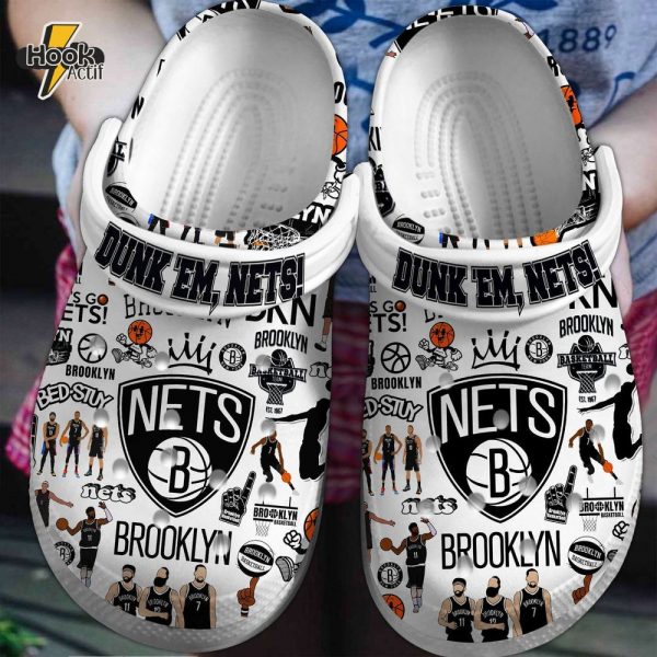 Footwearmerch Brooklyn Nets NBA Crocs Clogs Crocband Shoes Comfortable For Men Women and Kids