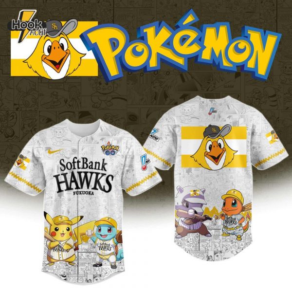 Fukuoka SoftBank Hawks x Pokémon Go 2025 Limited Edition Baseball Jersey