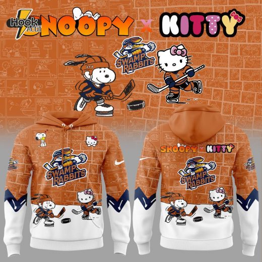 Greenville Swamp Rabbits Snoopy x Hello Kitty Hoodie – Exclusive Design