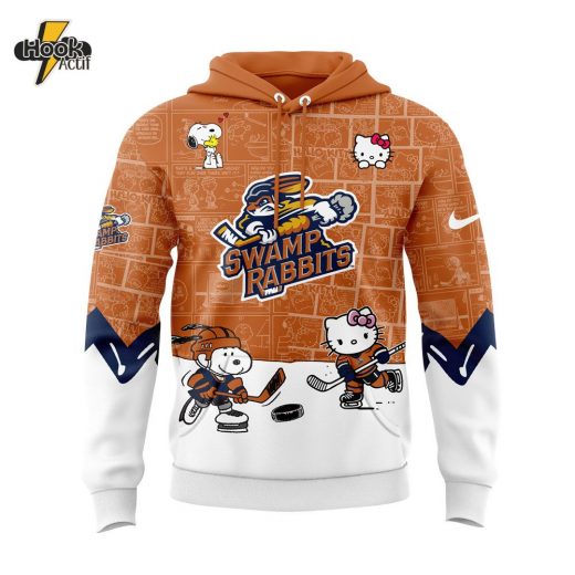 Greenville Swamp Rabbits Snoopy x Hello Kitty Hoodie – Exclusive Design