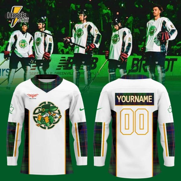 Greenville Swamp Rabbits St. Patrick's Day Uniform Custom Name Number For Fans Jersey