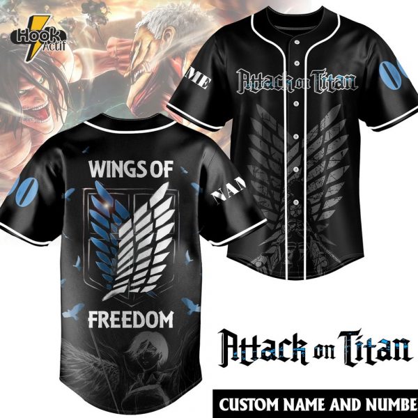 Attack on Titan Wings of Freedom Baseball Jersey – Custom Name & Number