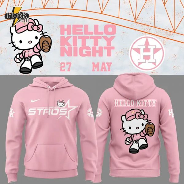 Limited Edition Houston Astros The Next Frontier x Hello Kitty 2025 Pink Hoodie