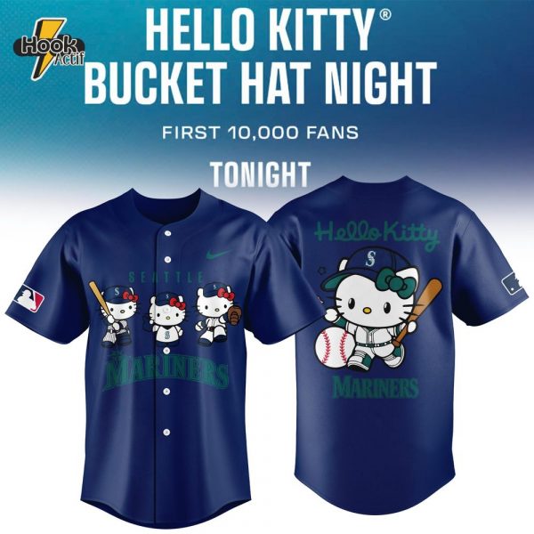 Seattle Mariners x Hello Kitty 2025 New Season Black Baseball Jersey