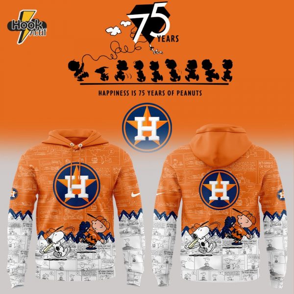Houston Astros 75th Anniversary of Peanuts Orange Hoodie