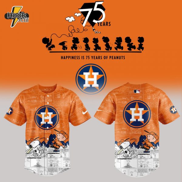 Houston Astros 75th Anniversary of Peanuts Orange Jersey