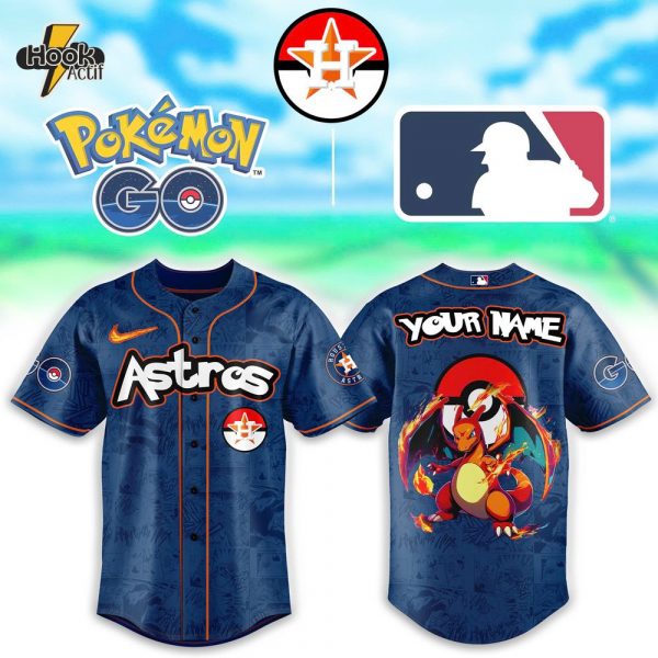 Houston Astros x Pokemon Go Charizard Baseball Jersey