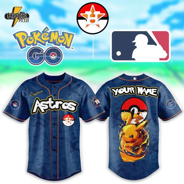 Houston Astros x Pokemon Go Pikachu Baseball Jersey