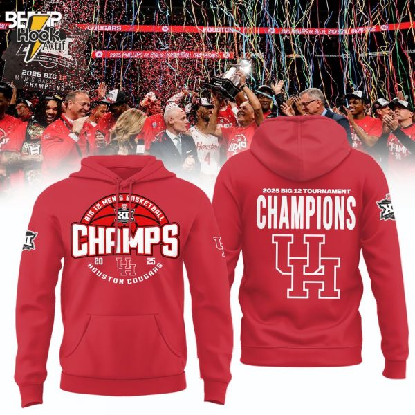 Houston Cougars 2025 Big 12 Men's Basketball Champions Hoodie – Limited Edition