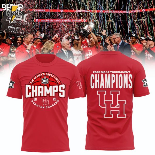 Houston Cougars 2025 Big 12 Men's Basketball Champions T-Shirt – Official Merch