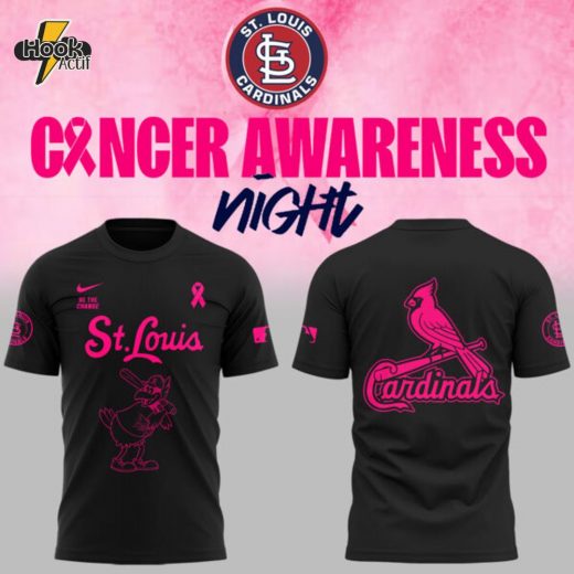 Limited Edition Cardinals x Cancer Awareness Night 2025 Black Tshirt