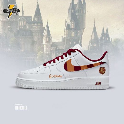 Limited Edition Gryffindor Hogwart White Custom Air Force 1 Shoes